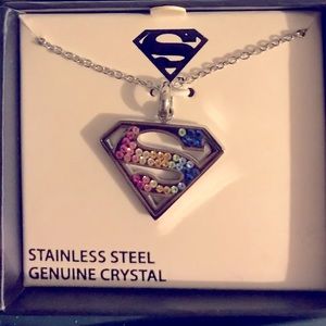 Superman necklace stainless steel
